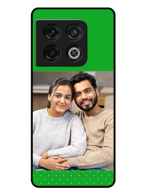 Custom OnePlus 10 Pro 5G Personalized Glass Phone Case - Green Pattern Design