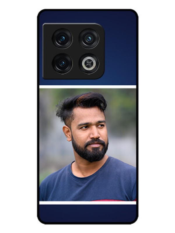 Custom OnePlus 10 Pro 5G Personalized Glass Phone Case - Simple Royal Blue Design