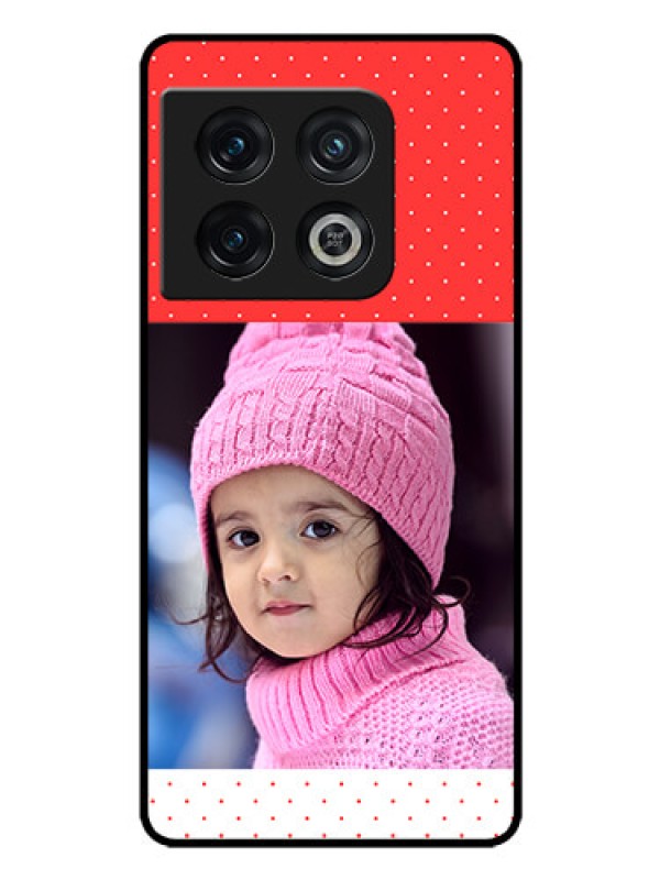 Custom OnePlus 10 Pro 5G Photo Printing on Glass Case - Red Pattern Design