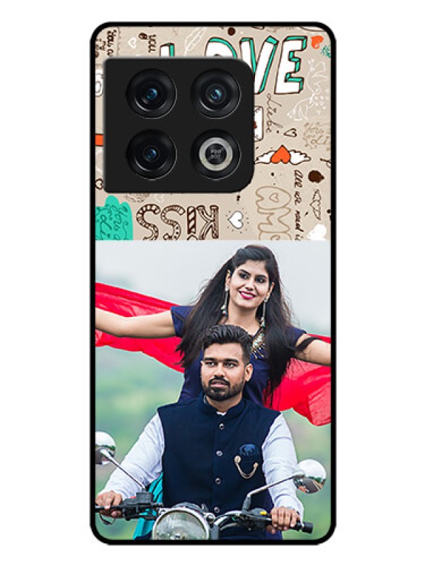 Custom OnePlus 10 Pro 5G Custom Glass Phone Case - Love Doodle Pattern