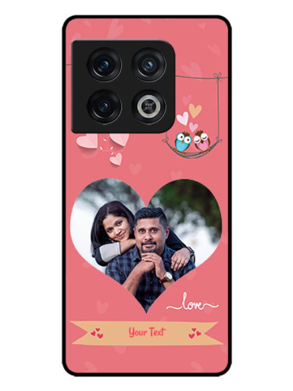 Custom OnePlus 10 Pro 5G Personalized Glass Phone Case - Peach Color Love Design