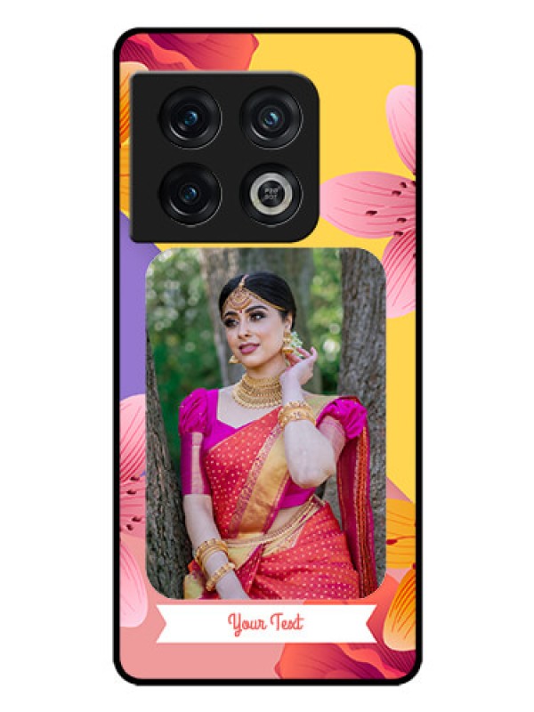 Custom OnePlus 10 Pro 5G Custom Glass Mobile Case - 3 Image With Vintage Floral Design