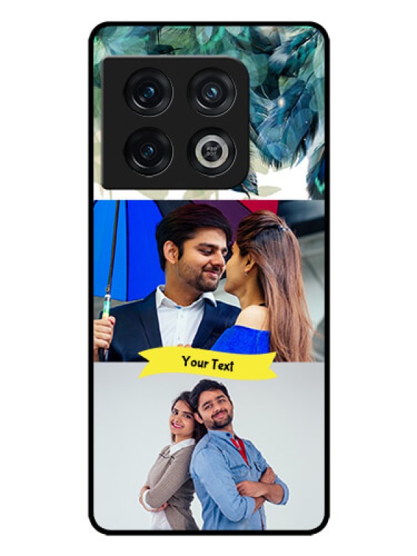 Custom OnePlus 10 Pro 5G Personalized Glass Phone Case - Image with Boho Peacock Feather Design