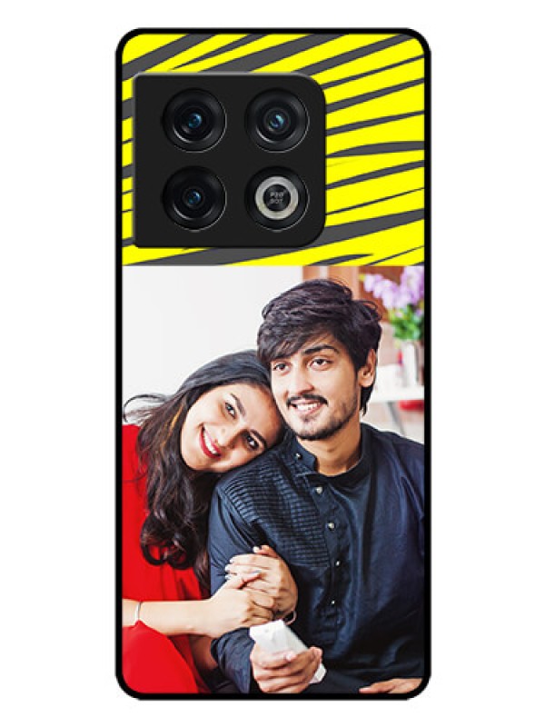 Custom OnePlus 10 Pro 5G Photo Printing on Glass Case - Yellow Abstract Design