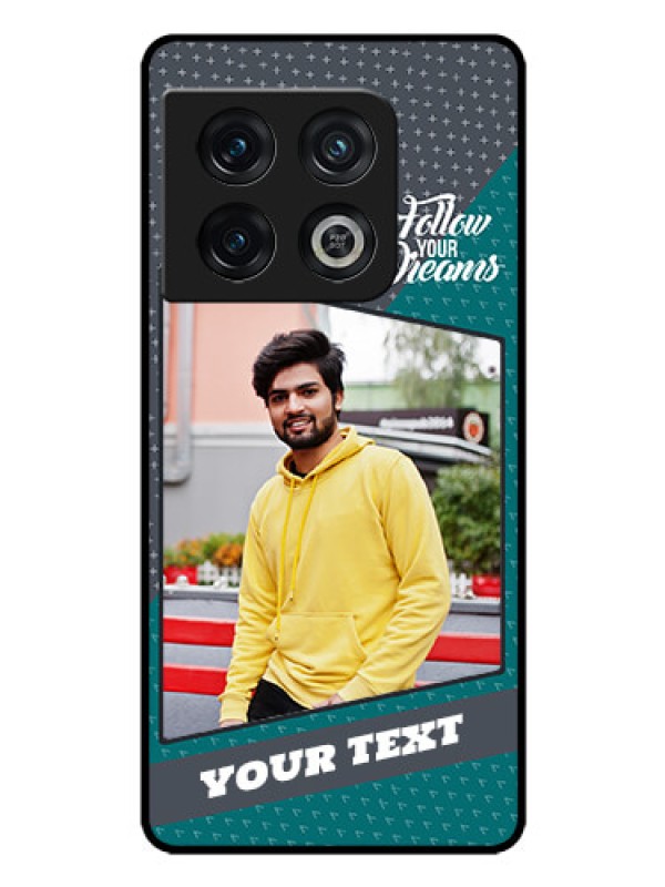 Custom OnePlus 10 Pro 5G Personalized Glass Phone Case - Background Pattern Design with Quote