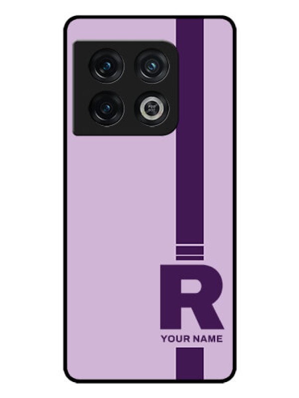 Custom OnePlus 10 Pro 5G Photo Printing on Glass Case - Simple dual tone stripe with name Design