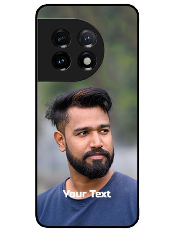 Custom OnePlus 11 5G Glass Mobile Cover: Photo with Text
