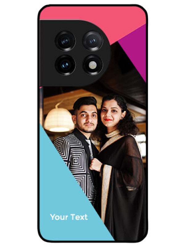 Custom OnePlus 11 5G Custom Glass Mobile Case - Stacked Triple colour Design