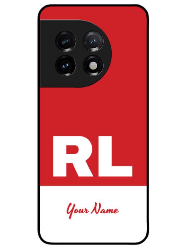 Custom OnePlus 11 5G Personalized Glass Phone Case - dual tone custom text Design