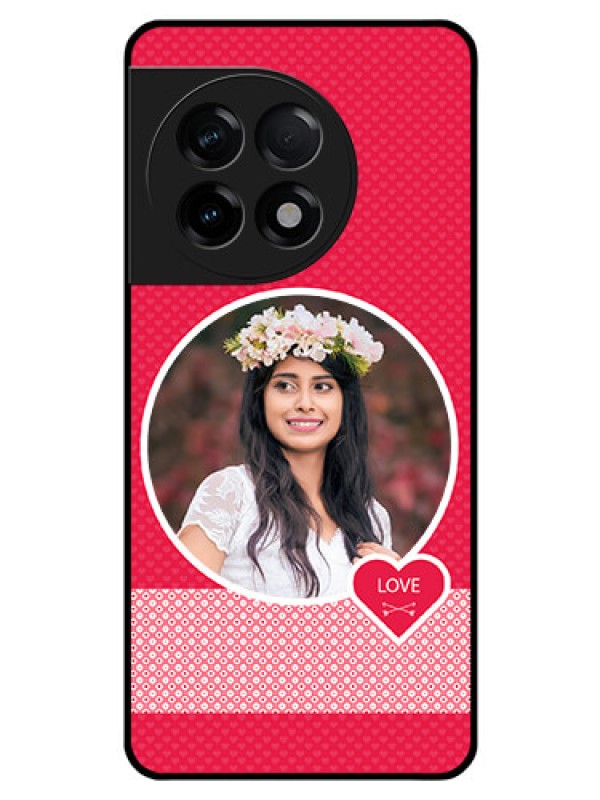 Custom OnePlus 11R 5G Personalised Glass Phone Case - Pink Pattern Design