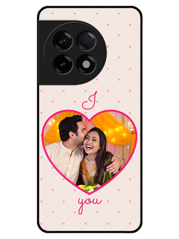 Custom OnePlus 11R 5G Custom Glass Mobile Case - Heart Shape Design