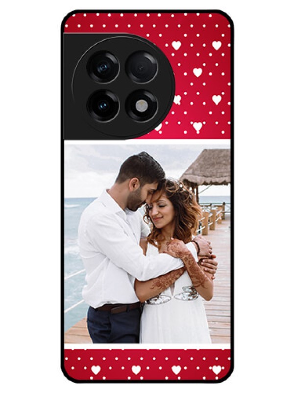 Custom OnePlus 11R 5G Photo Printing on Glass Case - Hearts Mobile Case Design