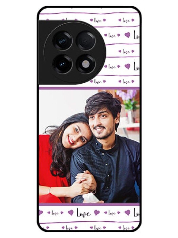 Custom OnePlus 11R 5G Custom Glass Mobile Case - Couples Heart Design
