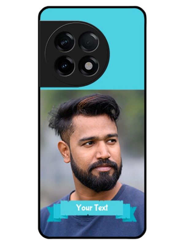 Custom OnePlus 11R 5G Personalized Glass Phone Case - Simple Blue Color Design