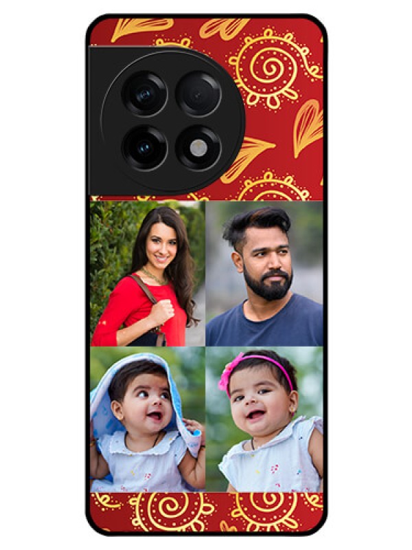 Custom OnePlus 11R 5G Photo Printing on Glass Case - 4 Image Traditional Design
