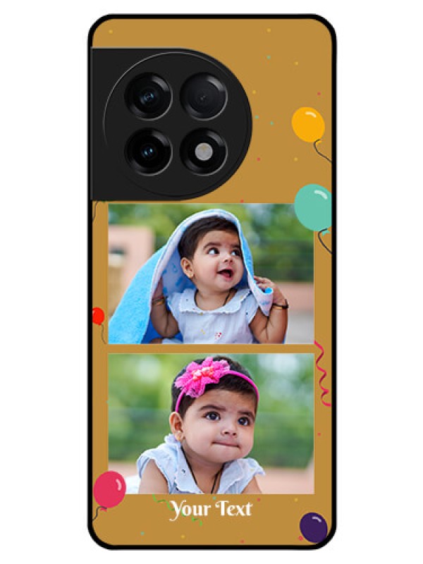 Custom OnePlus 11R 5G Personalized Glass Phone Case - Image Holder with Birthday Celebrations Design