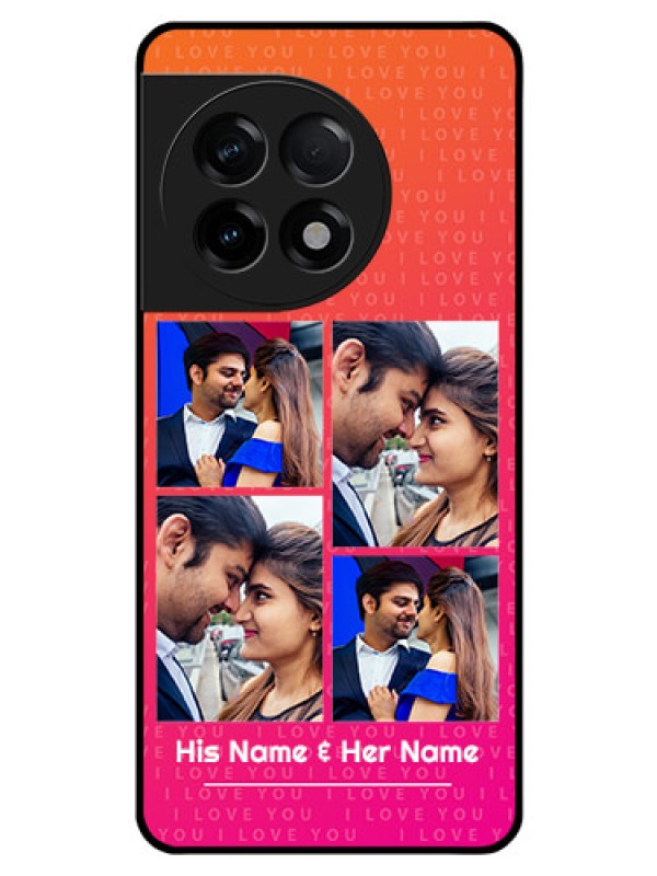 Custom OnePlus 11R 5G Custom Glass Phone Case - I Love You Pink Design