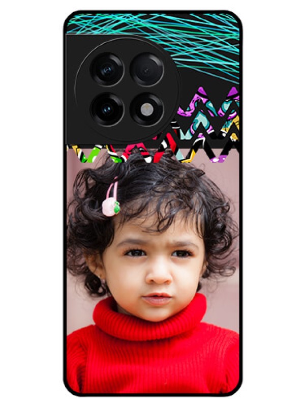 Custom OnePlus 11R 5G Personalized Glass Phone Case - Neon Abstract Design
