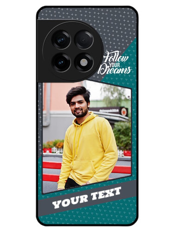 Custom OnePlus 11R 5G Personalized Glass Phone Case - Background Pattern Design with Quote