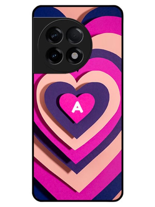 Custom OnePlus 11R 5G Custom Glass Mobile Case - Cute Heart Pattern Design