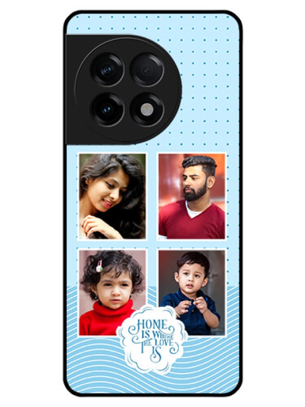 Custom OnePlus 11R 5G Custom Glass Phone Case - Cute love quote with 4 pic upload Design