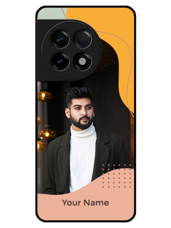 Custom OnePlus 11R 5G Personalized Glass Phone Case - Tri-coloured overlay design