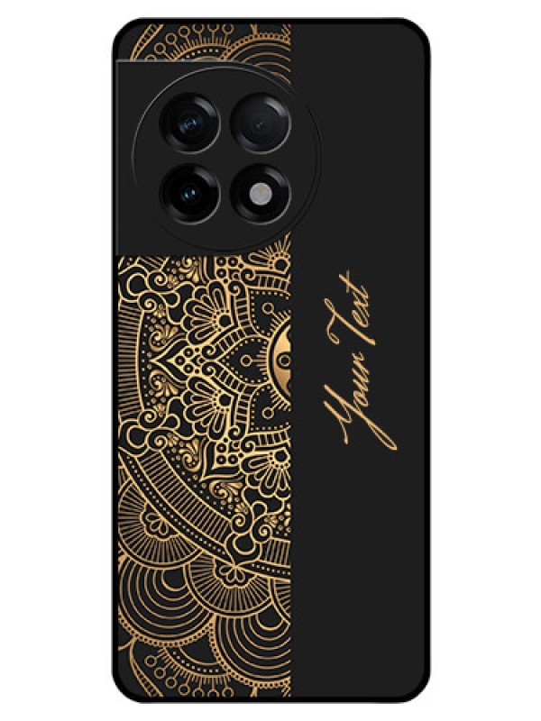 Custom OnePlus 11R 5G Photo Printing on Glass Case - Mandala art with custom text Design