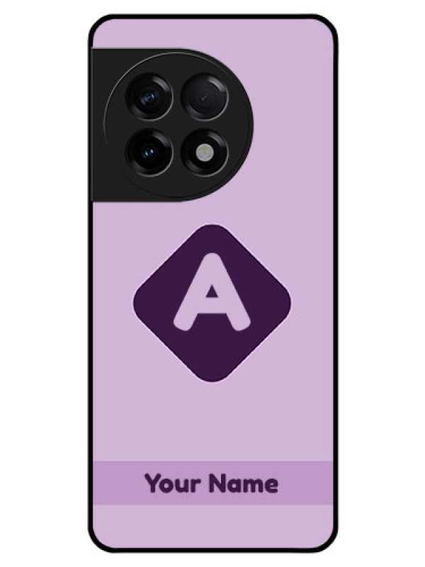 Custom OnePlus 11R 5G Custom Glass Mobile Case - Custom Letter in curved badge Design