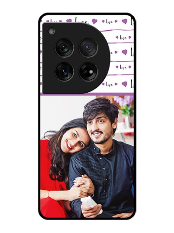 Custom OnePlus 12 5G Custom Glass Phone Case - Couples Heart Design