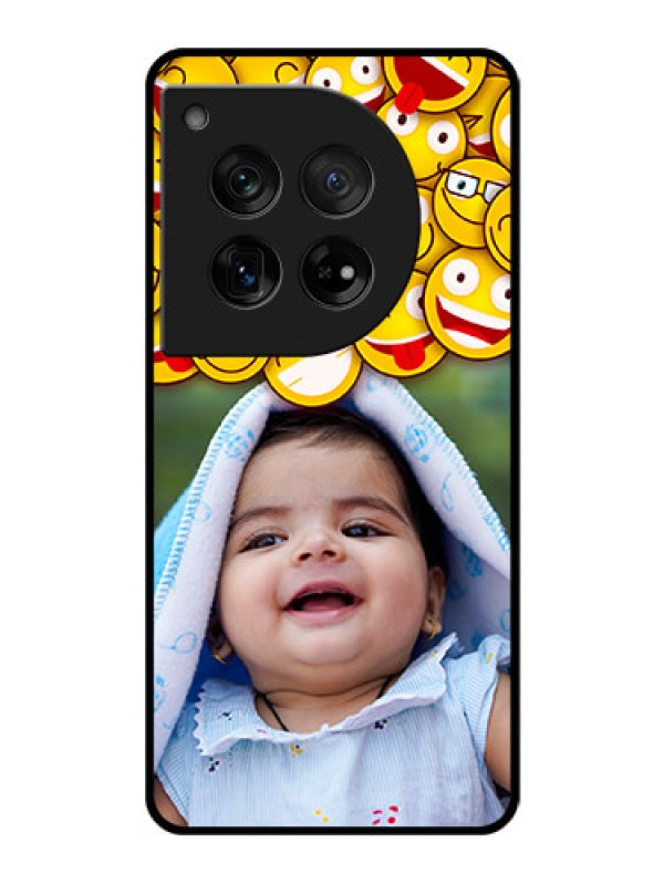 Custom OnePlus 12 5G Custom Glass Phone Case - With Smiley Emoji Design