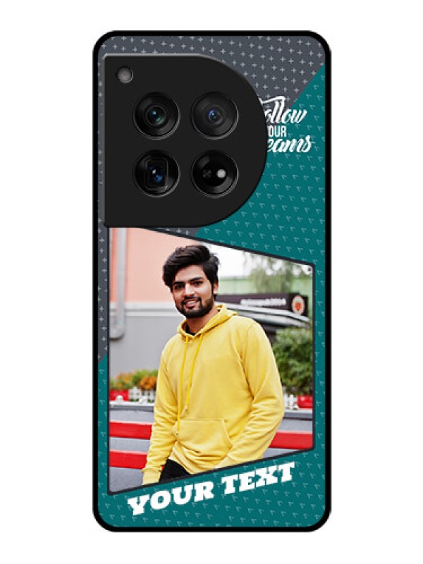 Custom OnePlus 12 5G Custom Glass Phone Case - Background Pattern Design With Quote