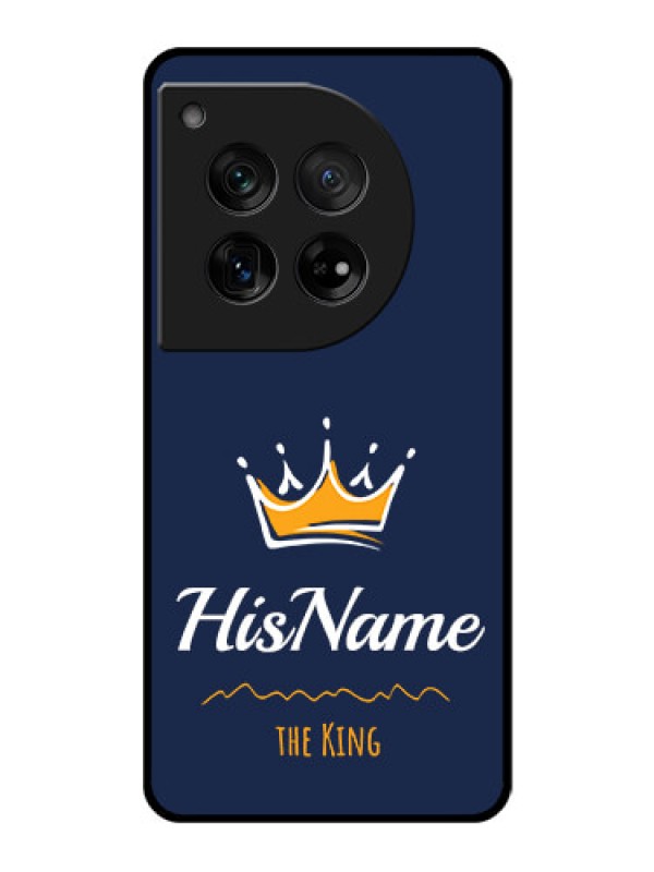 Custom OnePlus 12 5G Custom Glass Phone Case - King With Name Design