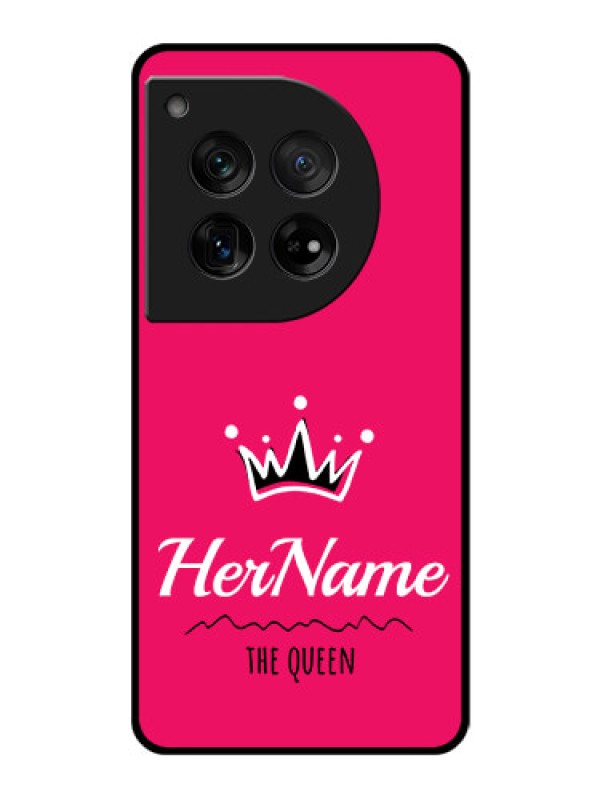 Custom OnePlus 12 5G Custom Glass Phone Case - Queen With Name Design