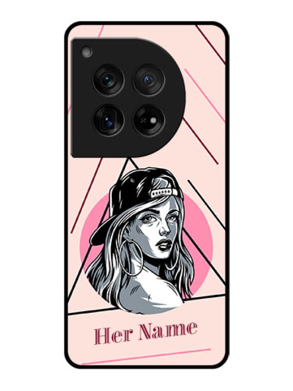 Custom OnePlus 12 5G Custom Glass Phone Case - Rockstar Girl Design