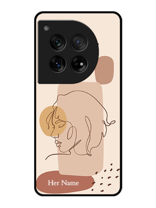 Custom OnePlus 12 5G Custom Glass Phone Case - Calm Woman Line Art Design