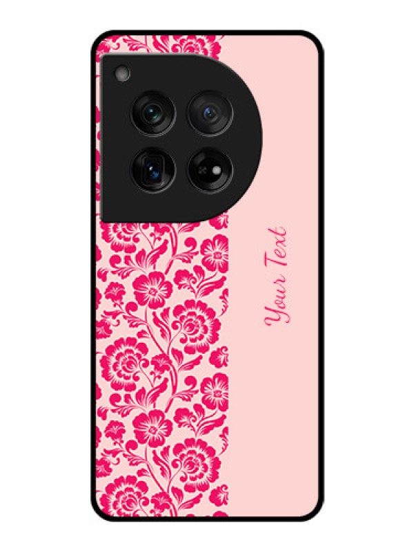 Custom OnePlus 12 5G Custom Glass Phone Case - Attractive Floral Pattern Design