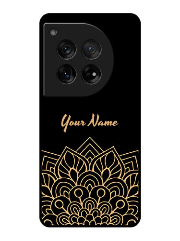 Custom OnePlus 12 5G Custom Glass Phone Case - Golden Mandala Design