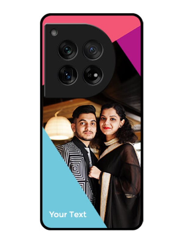 Custom OnePlus 12 5G Custom Glass Phone Case - Stacked Triple Colour Design