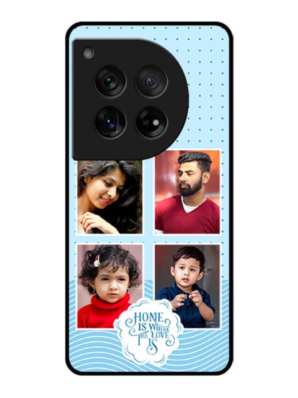 Custom OnePlus 12 5G Custom Glass Phone Case - Cute Love Quote With 4 Pic Upload Design