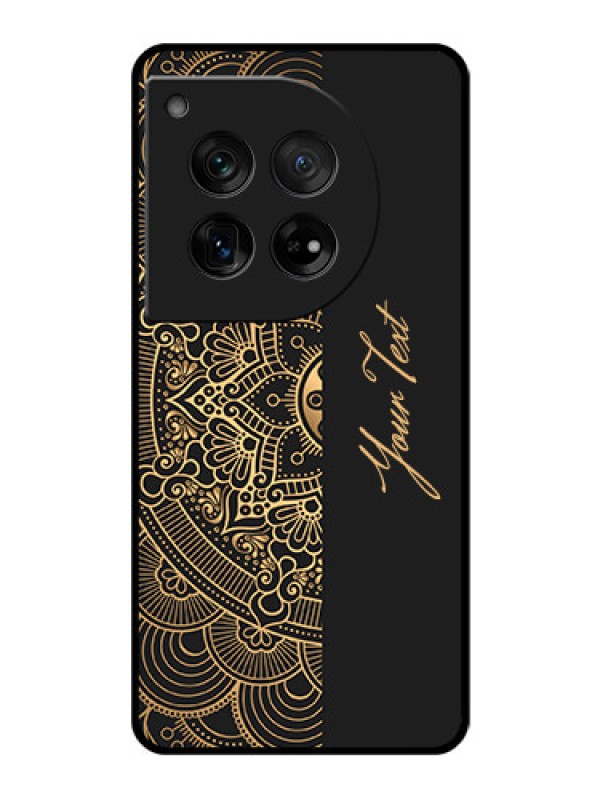 Custom OnePlus 12 5G Custom Glass Phone Case - Mandala Art With Custom Text Design