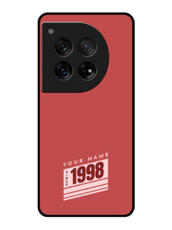 Custom OnePlus 12 5G Custom Glass Phone Case - Red Custom Year Of Birth Design