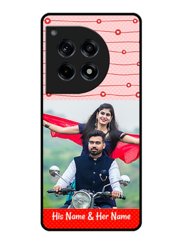 Custom Oneplus 12R 5G Custom Glass Phone Case - Red Pattern Case Design