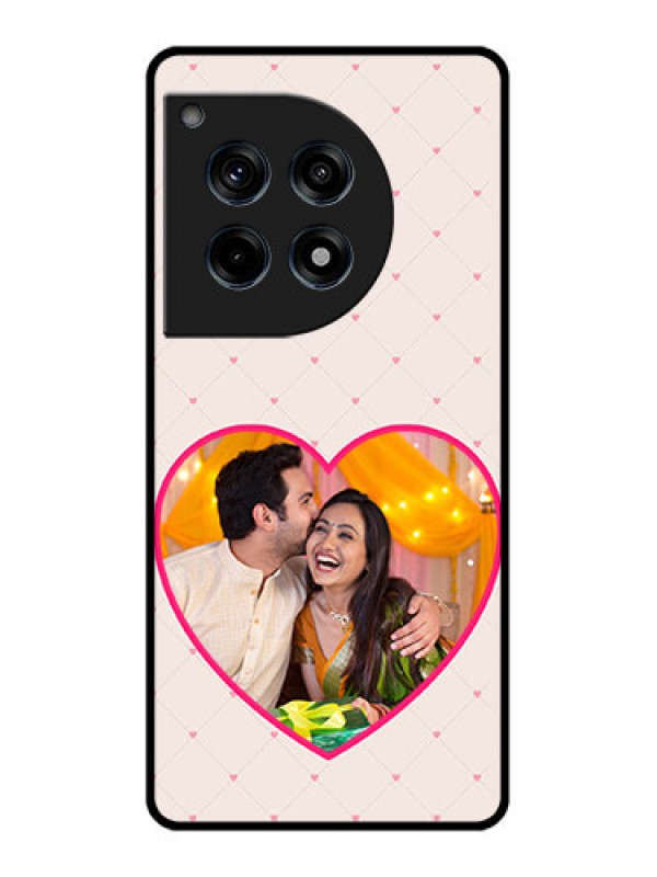 Custom Oneplus 12R 5G Custom Glass Phone Case - Heart Shape Design