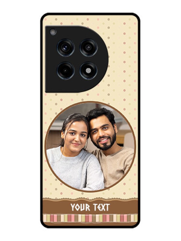 Custom Oneplus 12R 5G Custom Glass Phone Case - Brown Dotted Mobile Case Design