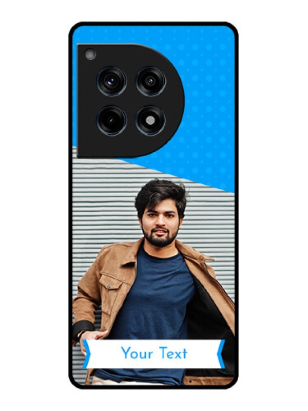 Custom Oneplus 12R 5G Custom Glass Phone Case - Simple Blue Color Design