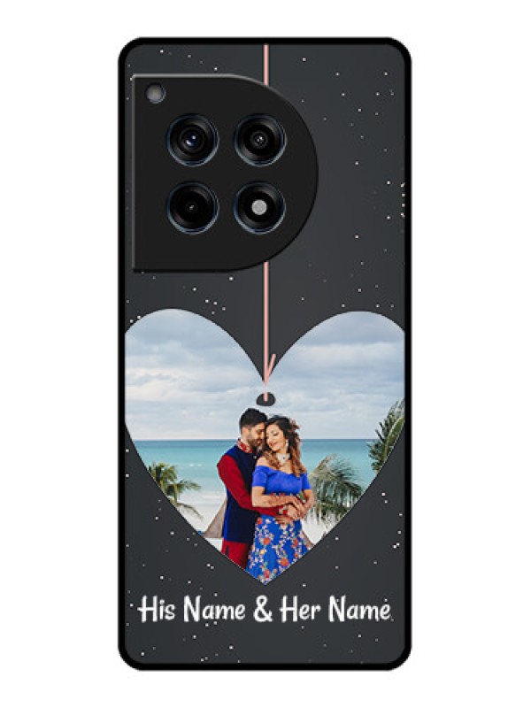 Custom Oneplus 12R 5G Custom Glass Phone Case - Hanging Heart Design
