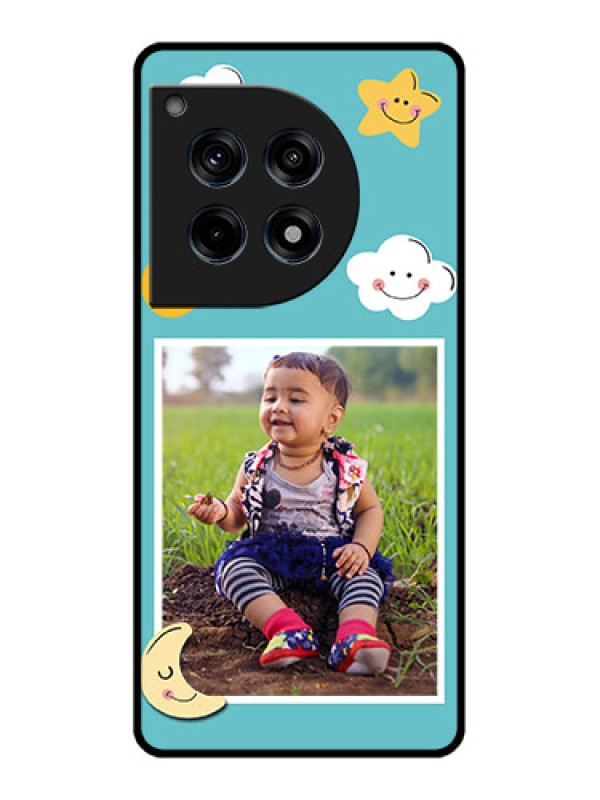 Custom Oneplus 12R 5G Custom Glass Phone Case - Smiley Kids Stars Design