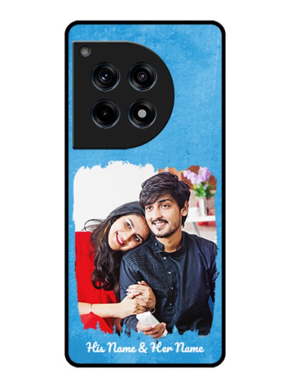 Custom OnePlus 12R 5G Custom Glass Phone Case - Blue Color Vintage Design