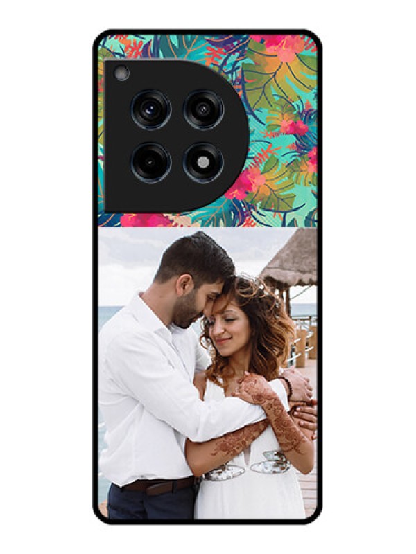 Custom Oneplus 12R 5G Custom Glass Phone Case - Watercolor Floral Design