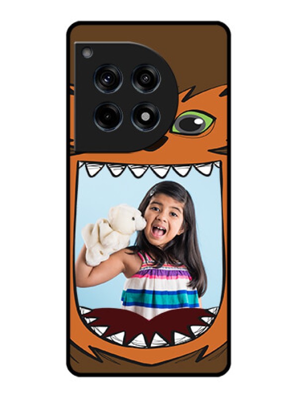 Custom Oneplus 12R 5G Custom Glass Phone Case - Owl Monster Back Case Design